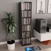CD Cabinet High Gloss Gray 8.3" x 7.9" x 34.6" Engineered Wood