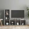 TV Cabinets 2 pcs Concrete Gray 42.1"x13.8"x14.6" Engineered Wood