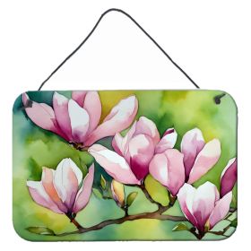 NEW Mississippi Magnolia in Watercolor Wall or Door Hanging Prints Aluminum Metal Sign Kitchen Wall Bar Bathroom Plaque Home Decor, 8HX12W, Multicolor