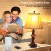 2 Pack Traditional Table Lamps; Touch Control 3-Way Dimmable Lamp Sets w/4 USB Charging Ports;  Fabric Tapered Drum Shade Nightstand Lamp for Living R