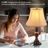 2 Pack Traditional Table Lamps; Touch Control 3-Way Dimmable Lamp Sets w/4 USB Charging Ports;  Fabric Tapered Drum Shade Nightstand Lamp for Living R