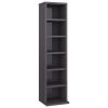 CD Cabinet High Gloss Gray 8.3" x 7.9" x 34.6" Engineered Wood