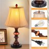 2 Pack Traditional Table Lamps; Touch Control 3-Way Dimmable Lamp Sets w/4 USB Charging Ports;  Fabric Tapered Drum Shade Nightstand Lamp for Living R