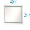 LED Bathroom Mirror with Lights, 40×24 Inch Smart Vanity Mirrors,Lighted Wall Mounted Anti-Fog Dimmable Mirror