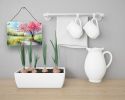 NEW Michigan Apple Blossoms in Watercolor Wall or Door Hanging Prints Aluminum Metal Sign Kitchen Wall Bar Bathroom Plaque Home Decor, 8HX12W
