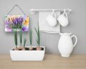 NEW Lavender in Watercolor Wall or Door Hanging Prints Aluminum Metal Sign Kitchen Wall Bar Bathroom Plaque Home Decor, 8HX12W, Multicolor