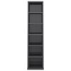 CD Cabinet High Gloss Gray 8.3" x 7.9" x 34.6" Engineered Wood