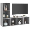 TV Cabinets 2 pcs Concrete Gray 42.1"x13.8"x14.6" Engineered Wood