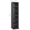 CD Cabinet High Gloss Gray 8.3" x 7.9" x 34.6" Engineered Wood