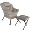 Accent Chair Lazy Reclining Leisure Chair with Removable Metal Legs and High-Density Foam