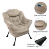 Accent Chair Lazy Reclining Leisure Chair with Removable Metal Legs and High-Density Foam