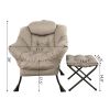 Accent Chair Lazy Reclining Leisure Chair with Removable Metal Legs and High-Density Foam
