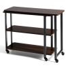360�� Free Rotating Sofa Side Table with Storage Shelves and Casters