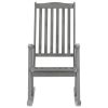 Rocking Chair with Cushions Gray Solid Acacia Wood