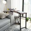 360�� Free Rotating Sofa Side Table with Storage Shelves and Casters