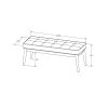 upholstered bench in black and cream faux leather