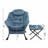 Accent Chair Lazy Reclining Leisure Chair with Removable Metal Legs and High-Density Foam