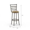 3 Pack Adjustable 24" or 29" Bronze Ladder Back Swivel Barstool