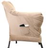 Accent Chair Lazy Reclining Leisure Chair with Removable Metal Legs and High-Density Foam