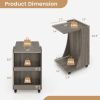 C-shaped Rolling End Side with Back Storage Shelves beside Sofa