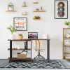 360�� Free Rotating Sofa Side Table with Storage Shelves and Casters