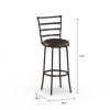 3 Pack Adjustable 24" or 29" Bronze Ladder Back Swivel Barstool