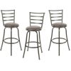 3 Pack Adjustable 24" or 29" Bronze Ladder Back Swivel Barstool